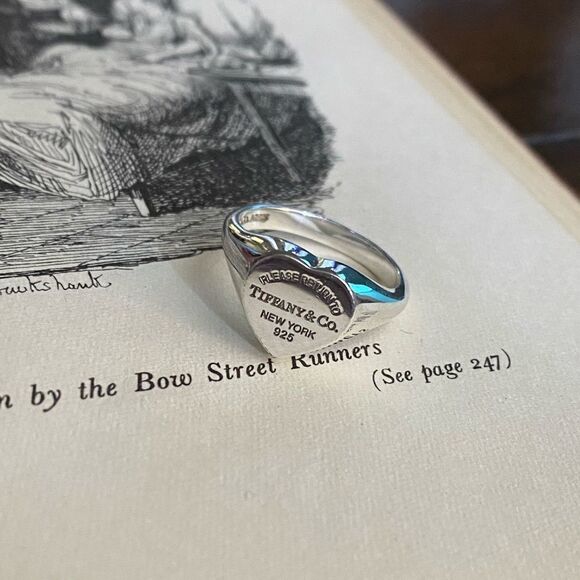 💛 Authentic Return To Tiffany Heart Signet Ring - Picture 1 of 8